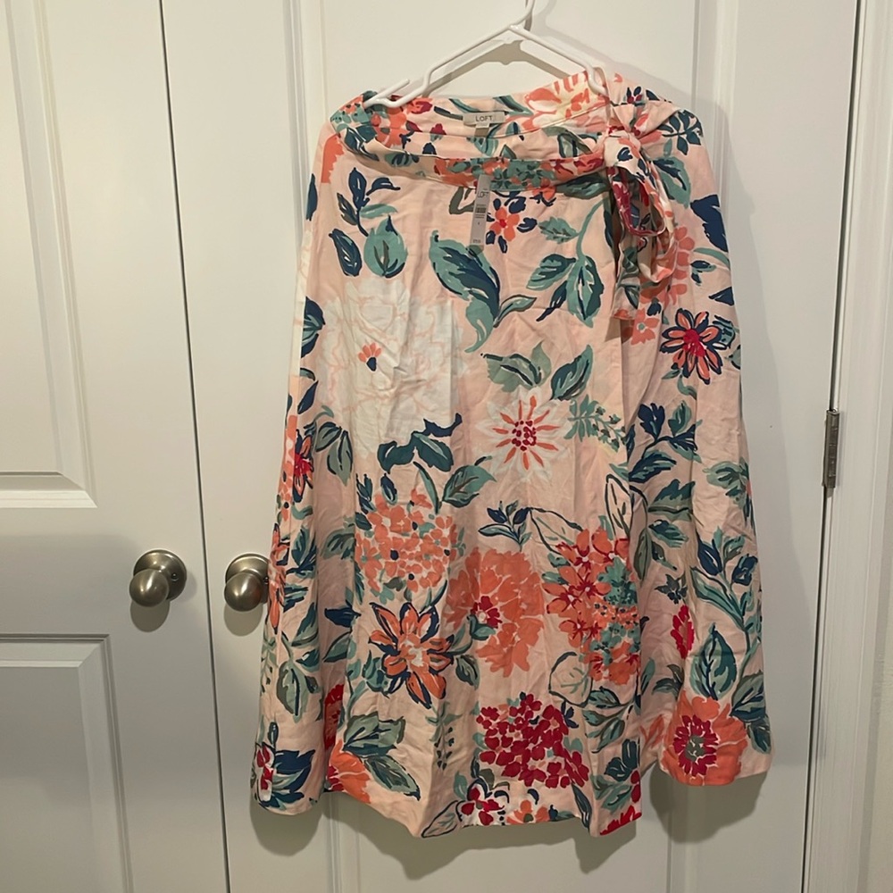 Loft Floral Wrap Skirt NWT